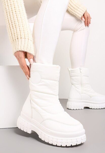 Women's white warm winter boots